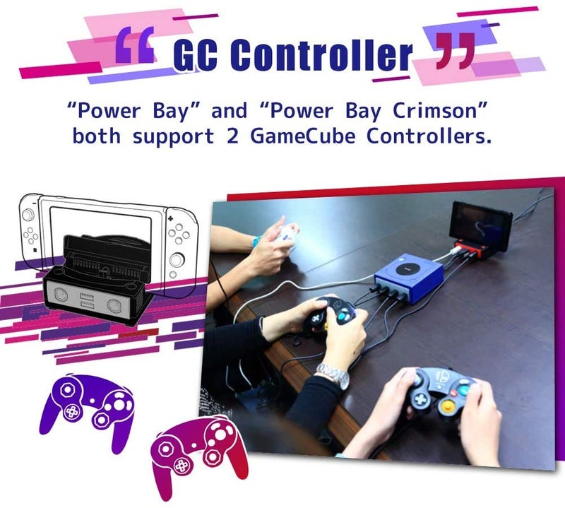 Brook Power Bay Crimson - Portable and Fast Charging Dock Stand, Docking Station for NS, Compatible with NS and GC Controllers, Support HDMI Out Put - Image 2